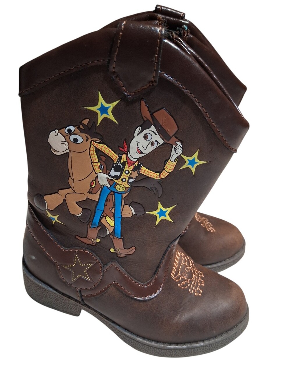 Disney Pixar Brown Boots Toy Story Woody Cowboy Western Casual Play Kids Size 7